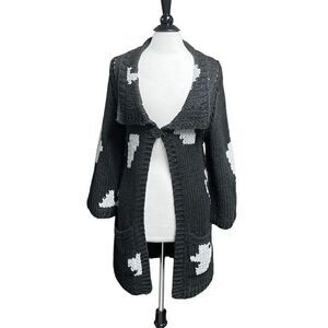 Sisters Charcoal Knit Cardigan Sweater Size L/XL NEW